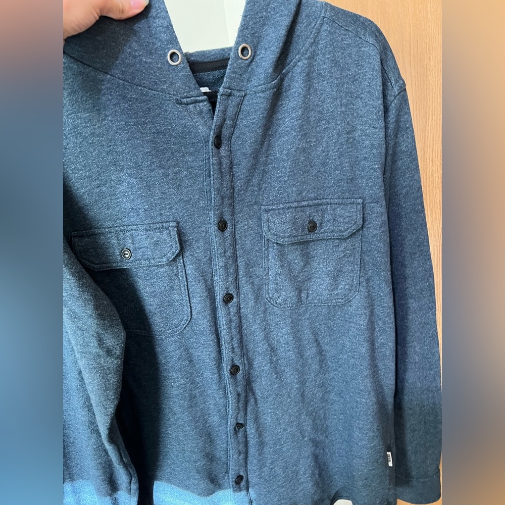 men’s hooded button down shirt